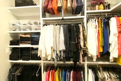 woman and man closet